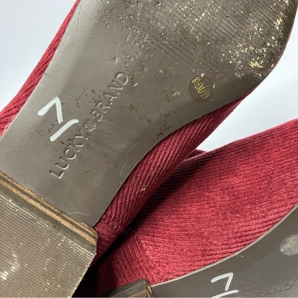 Lucky Brand Gleldo maroon corduroy ankle boots size 8.5 - Picture 9 of 9